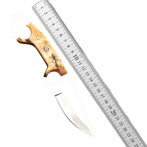 Cuchillos AR INDUSTRY, Cuchillo de Caza y Fileteado de Acero Inoxidable Hecho a Mano de Grado Industrial, Hoja Fija, Mango de Asta de Ciervo, Funda de Cuero, OEM - Product Image 6