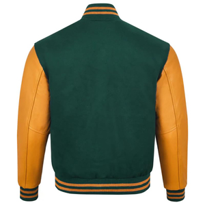 Solid Color Varsity Jackets Breathable Crew Neck Collar Customized Logo Printing Full Sleeves College Baseball Jacket For <b>Men</b> - Product Image 1