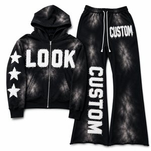 TS LEATHER OEM Custom Winter Hooded <b>Vintage</b> Solid Men's 100% Cotton Breathable Quick Dry Lightweight Midweight High <b>Tracksuit</b> - Product Image 5