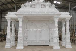 Décoration de mariage Kalyana Mandap de style temple indien du sud moderne en fibre de verre légère pour les mariages indiens - Product Image 6