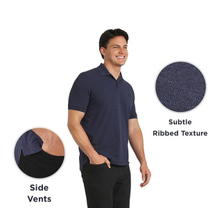 Polo pour homme gris fumé à manches courtes, décontracté, uni, en tissu respirant, logo personnalisé, OEM ODM disponible - Product Image 6