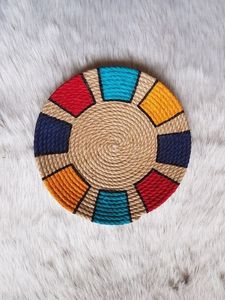 Round Handmade Bamboo Wall Decor <b>Mats</b> Bohemian Style Natural Weave Circular Pattern Artistic Home Decoration - Product Image 6