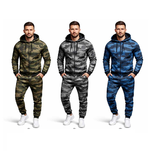 Nuevo Conjunto Deportivo de 2 Piezas para Hombre, Personalizado, de Felpa Francesa 100% Algodón, con Estampado de Camuflaje Sublimado DTG, Estilo Urbano - Product Image 5