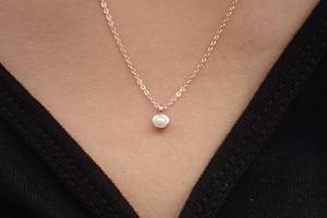 Collar de perlas de agua dulce de plata de ley 925 para mujer, elegante joyería minimalista con colgante de perlas, aniversario, cumpleaños y regalo - Product Image 3