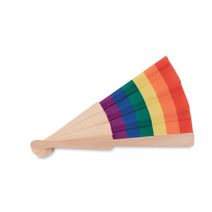 Ventaglio arcobaleno stampato personalizzato Bowfan per forniture per feste promozionali - Product Image 2