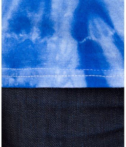 Camiseta de Manga Corta Tie Dye para Hombre, Roja y Azul, Cuello Redondo, Corte Regular, Informal, de Punto, de Algodón - Product Image 6
