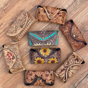 Hand <b>Tooled</b> <b>Leather</b> Custom Sunglasses Cases Genuine <b>Leather</b> Floral Glasses Case Unisex Reading Glasses Engraved Sunglasses Cases - Product Image 4