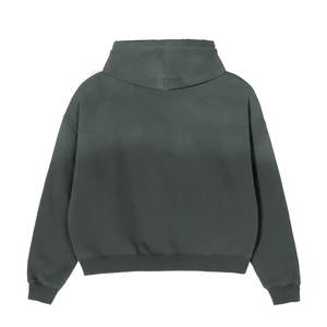 Sweat à capuche vintage délavé au soleil, effet délavé à l'acide, en molleton bouclette 400 g/m², pour homme, fournisseur de vêtements, sweat à capuche personnalisé avec patch effet vieilli et peinture pulvérisée - Product Image 2