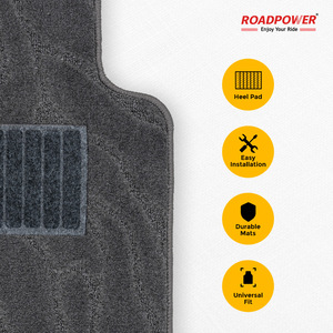 ROADPOWER (RP-MAT-188) Universal 5-Piece Premium Carpet Car <b>Floor</b> Mats For Front And Rear <b>Seats</b> Protects Vehicle From Dirt - Product Image 5