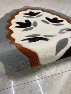 Tapis KNOT RUG en laine tuftée à la main, de haute qualité, motif ovale moderne, fait main, écologique, pour salon, chambre d'enfants, hôtels, bureau - Product Image 4