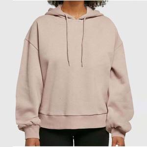 Sweat-shirt à capuche oversize pour femme, couleur unie, 100% coton, tricoté, manches longues, coupe classique, vêtements décontractés, style automne - Product Image 6