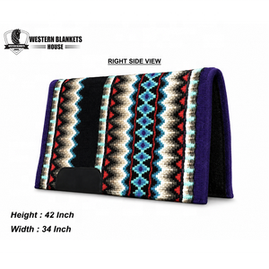 Custom Made <b>Heavy</b> Western Show Saddle Pads New Zealand Wool Glitter Wool Zari Cotton Padded Comfortable Horse Racing Custom - Product Image 2