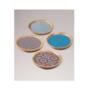 Assiette décorative ronde en bois avec support, design minimaliste pour servir du fromage, des fruits, des collations, des apéritifs et des desserts - Product Image 3
