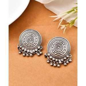 Meera Jaipur Fine Sterling <b>Silver</b> <b>Stud</b> <b>Earrings</b> Elegant Design for Women - Product Image 3
