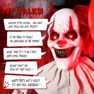 5.7ft Ojos rojos Decoración de pie de Halloween Control de voz Joker y luces de globo para uso en exteriores - Product Image 5