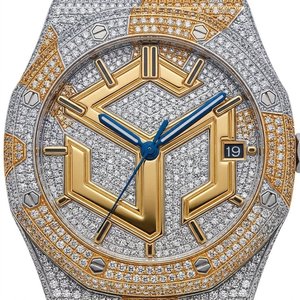 Luxury Iced Out Moissanite Diamond Hip Hop Quartz <b>Watch</b> Men Polygon Analog Wristwatch - Product Image 4