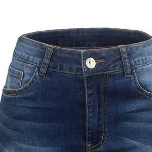 Shorts para mujer, shorts de mezclilla satinados rasgados de cintura alta, 100% algodón, transpirables, antiarrugas, lavado vintage, desgastados, OEM - Product Image 5