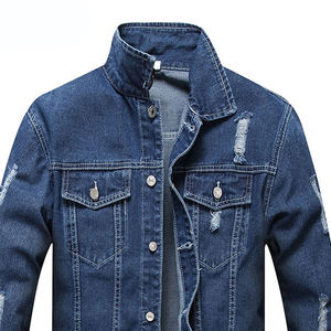 Veste en jean bleu délavé pour homme, coupe ajustée, décontractée, en coton, style camionneur, vente en gros, personnalisable - Product Image 4