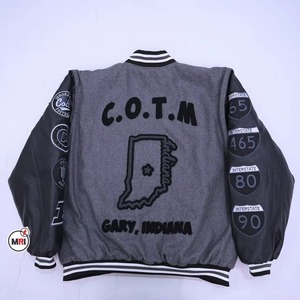 Premium Custom Letterman Varsity <b>Leather</b> <b>Jacket</b> Men Embroidered College Fashion OEM ODM Manufacturer Sample Service Available - Product Image 6
