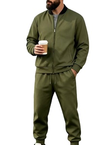Nouvel ensemble athlétique décontracté pour homme Hiver 2026 – Sweat-shirt cardigan ample à col rond et fermeture éclair, et pantalon de survêtement deux pièces - Product Image 2