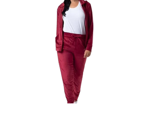 Ensemble de survêtement d'hiver pour femme en polaire à capuche, léger et écologique, 100% polyester, 2 pièces - Product Image 1