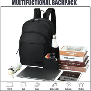 Fletcher Casual Sports <b>Backpack</b> <b>Black</b> Blue Panelled Nylon Waterproof Zipper Closure Lightweight Unisex Daily Use 18L Animal - Product Image 1