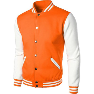 <b>Men's</b> Orange <b>White</b> Color Blocking Crew Neck Casual T-Shirt Regular Sleeve Spliced Design Pullover Style - Product Image 1