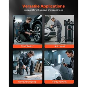 Compressori d'aria industriali a lubrificazione a olio per impieghi gravosi da 5HP, 10 SCFM, 90PSI fino a 175PSI, con serbatoio da 80 galloni - Product Image 6