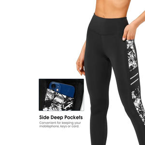 เลกกิ้งโยคะเอวยางยืดลายพรางสำหรับผู้หญิงเลกกิ้งเล่นโยคะมีกระเป๋าแบบพกพา - Product Image 2