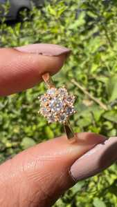 Floral Cluster Lab Grown Diamond Stackable Rings Minimalist Dainty Luxury Everyday Wear Engagement Bands Custom 14K Solid Gold - Product Image 6