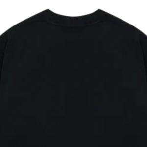 เสื้อยืดโอเวอร์ไซส์สีดำ แขนสั้น คอกลม ผ้าฝ้าย สไตล์ลำลอง สตรีทแวร์ พิมพ์ลายโลโก้เล็กๆ ที่อก เสื้อยืดฤดูร้อน - Product Image 4