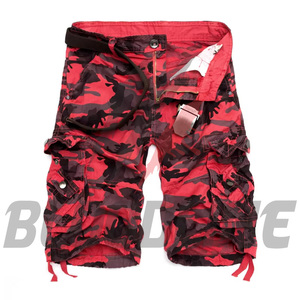 Shorts Bermuda à double poche, shorts en jean bleu foncé, shorts décontractés taille mi-haute, shorts en jean à braguette boutonnée - Product Image 1