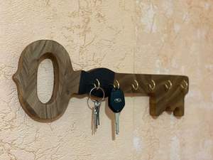 Porta Llaves de Madera Resistente, Ecológico, Hecho a Mano en India, Organizador de Pared con Espacio para Correo - Product Image 6