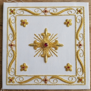 Cáliz Litúrgico Bordado a Mano, Cubierta de Altar de Iglesia Personalizada con Hilo de Oro, Tela para Ceremonia Religiosa Cristiana - Product Image 6