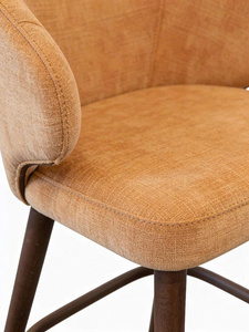 Luxury Microfiber Upholstered <b>Bar</b> <b>Stool</b> with Solid Wood Frame and Curved Backrest Modern Design for Restaurant Use - Product Image 5