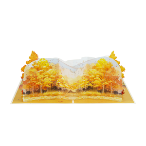Fall Forest 3D Pop Up Greeting Card <b>Handmade</b> Autumn Theme <b>Paper</b> Craft Invitation Gift Card Wholesale Supply - Product Image 2