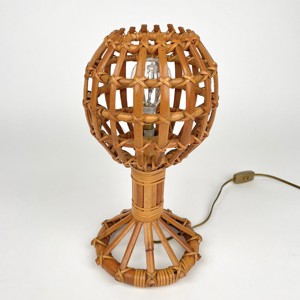 Wholesale cost rattan lamps for decorating tabletops retro vibe home accessory <b>table</b> desk lamp - Product Image 4
