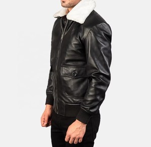 100% High Quality Cowhide Leather Streetwear Jacket <b>Fabric</b> New Stylish Breathable Quick Dry Waterproof Reversible <b>Sherpa</b> Men's - Product Image 4