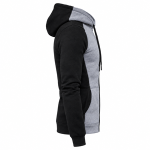 Sweat à capuche zippé pour homme, imprimé color block, manches longues doublées, couleur verte, collection automne - Product Image 3