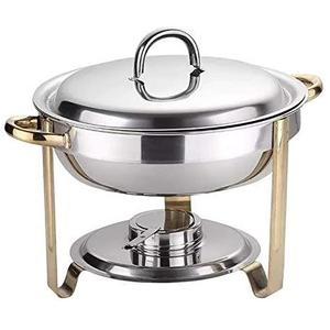 Olla de lujo de acero inoxidable para calentar alimentos, con tapa abatible o de apertura normal, para catering, buffet, plato metálico. - Product Image 1