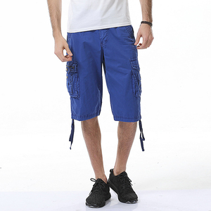 Pantalones Cortos Cargo de Color Sólido para Hombre, Cintura Media, Cierre con Cordón, Transpirables, de Lona, Casuales, Tipo Bermuda, con Múltiples Bolsillos - Product Image 3