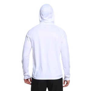 Chemise de pêche pour homme, blanche, à manches longues, à capuche, avec cache-cou, anti-transpiration, UPF50, style ajusté - Product Image 3