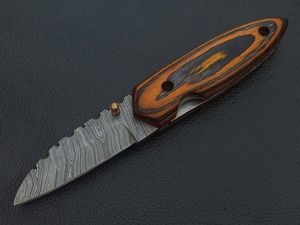 Cuchillo Plegable de Caza de Acero de Damasco de Grado Industrial BA Enterprises, Hecho a Mano, Mango de Madera, Hoja Recta de 7 Pulgadas, 1 Año de Garantía - Product Image 5