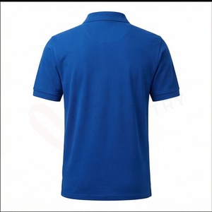 เสื้อโปโลแขนสั้นสีน้ำเงินรอยัลสำหรับผู้ชาย มีกระเป๋า ดีไซน์เรียบง่าย ระบายอากาศได้ดี ผ้าถักปิเก้ ทรงปกติ - Product Image 2