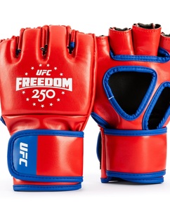 Gants de MMA UFC Freedom 250, rouge et bleu, demi-doigts, fermeture auto-agrippante, unisexe adulte, en cuir, anti-humidité, arts martiaux - Product Image 1