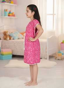 Conjunto de Kaftán con Encaje Estampado Bandhej para Mujer, Atuendo Étnico Cómodo, Ligero, Informal, para Verano, Elegante y a la Moda - Product Image 4