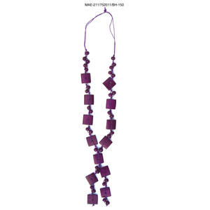 Collar de Cuentas Geométricas Púrpuras, Estilo Bohemio, Joyería Unisex, Cadena Larga, Pieza de Moda a Precio de Mayoreo - Product Image 2