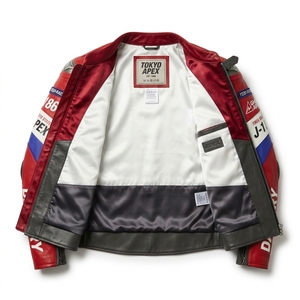 Hot Trend Red White Japanese Speed Culture Leather <b>Racing</b> <b>Jacket</b> Tokyo Apex Speedway Track Moto GP Armor Sports Coat - Product Image 5