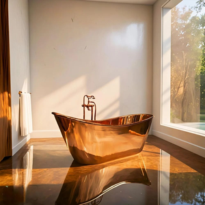 Bañera de Cobre de Lujo, Bañera Independiente de Diseño para Hoteles, Villas e Interiores de Baños de Alta Gama - Product Image 1