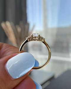 Magnifique bague en diamant taille poire de 1,01 carat pour femme, cultivé en laboratoire, avec or massif 14 carats, cadeau surprise pour les amoureux - Product Image 3